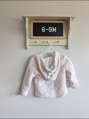 F&F Pale Pink Hooded Knit Baby Sweater